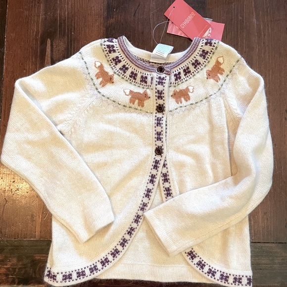 Gymboree Other - Gymboree Autumn Highlands Ivory Fox Cardigan Sweater Size 5 NWT (2006)